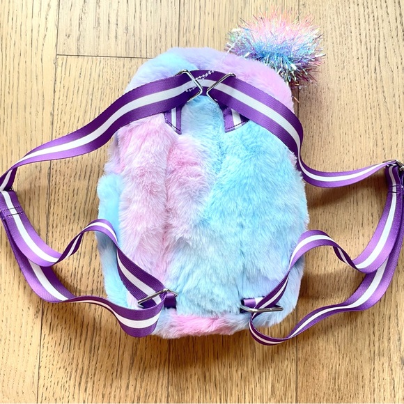 Girl’s Pink Teddy Plush Backpack For Cute Fun Lovers 7”x9” - Great Gift - Picture 4 of 6